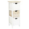 Chiffonnier 3 Tiroirs Chic Naturel Et Blanc -Mobilier Soldes chiffonnier 3 tiroirs chic naturel et blanc