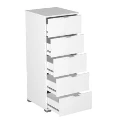 Demeyere Chiffonnier 5 Tiroirs Blanc Perfect -Mobilier Soldes chiffonnier 5 tiroirs blanc perfect 1