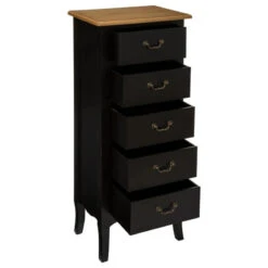 Chiffonnier 5 Tiroirs Noir Chrysa Atmosphera -Mobilier Soldes chiffonnier 5 tiroirs noir chrysa atmosphera 2