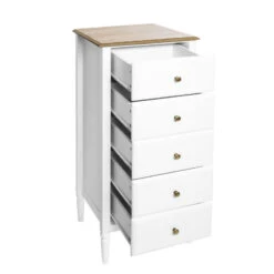 Chiffonnier Blanc 5 Tiroirs Solen Atmosphera -Mobilier Soldes chiffonnier blanc 5 tiroirs solen atmosphera 3