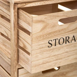 Chiffonnier Bois 3 Cagettes Sur Roulettes 5Five -Mobilier Soldes chiffonnier bois 3 cagettes sur roulettes 5five 2