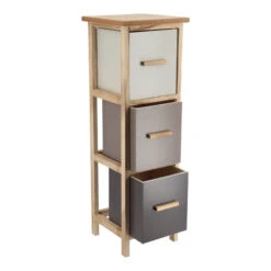 Mobilier Soldes -Mobilier Soldes chiffonnier petit modele 3 tiroirs degrade taupe 1
