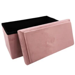 Coffre Banc Pliable Rose Compatible Briques -Mobilier Soldes coffre banc pliable rose compatible briques 4