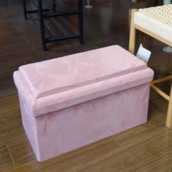 Coffre Banc Pliable Rose Compatible Briques -Mobilier Soldes coffre banc pliable rose compatible briques 5