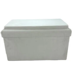 Coffre Blanc Pliable Gris Compatible Briques -Mobilier Soldes coffre blanc pliable gris compatible briques 1 3