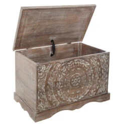 Coffre Chambre Shirel En Bois Blanchi Atmosphera -Mobilier Soldes coffre chambre shirel en bois blanchi atmosphera 2