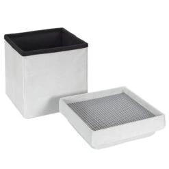 Coffre Pouf Pliable Gris Compatible Briques -Mobilier Soldes coffre pouf pliable gris compatible briques 5