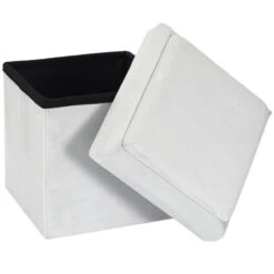 Coffre Pouf Pliable Gris Compatible Briques -Mobilier Soldes coffre pouf pliable gris compatible briques 6