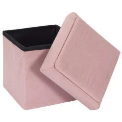 Coffre Pouf Pliable Rose Compatible Briques -Mobilier Soldes coffre pouf pliable rose compatible briques 1 6