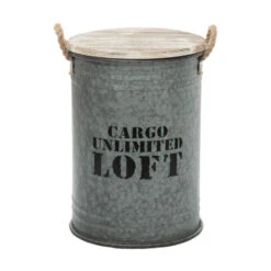 Coffres Bidons Gris Loft - Lot De 3 - Atmosphera -Mobilier Soldes coffres bidons gris loft lot 3 atmosphera 3