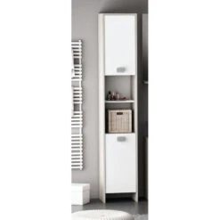 Demeyere Colonne 2 Portes HONOLULU Blanc/chêne Champagne 9 Demeyere Colonne 2 Portes HONOLULU Blanc/chêne Champagne -Mobilier Soldes colonne 2 portes honolulu blanc chene champagne 2