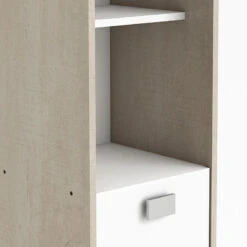 Demeyere Colonne 2 Portes HONOLULU Blanc/chêne Champagne 11 Demeyere Colonne 2 Portes HONOLULU Blanc/chêne Champagne -Mobilier Soldes colonne 2 portes honolulu blanc chene champagne 4