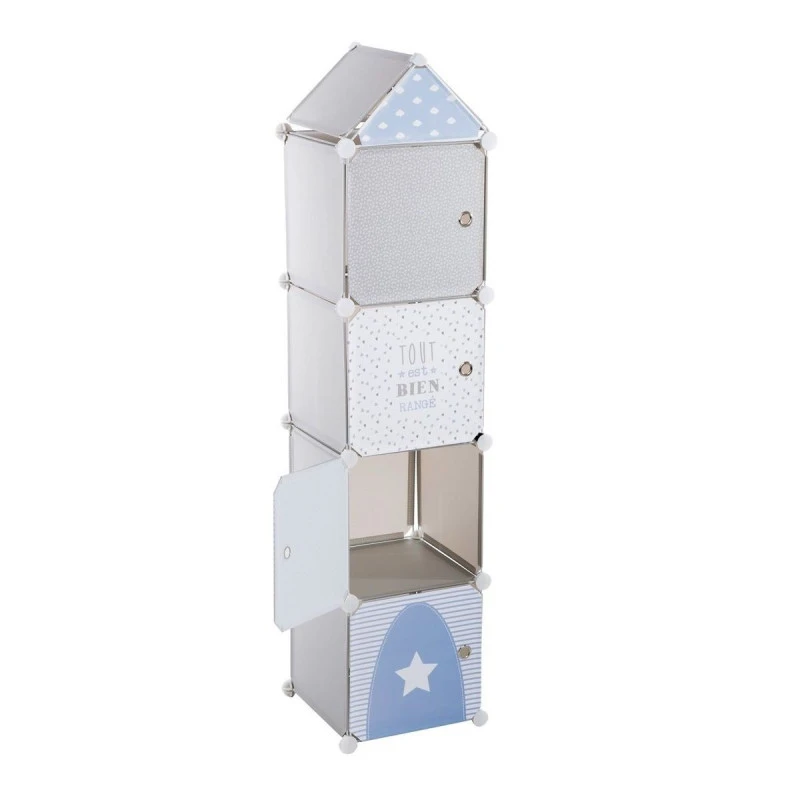 Colonne 4 Cases Enfant Gris Et Bleu Atmosphera 3 Colonne 4 Cases Enfant Gris Et Bleu Atmosphera