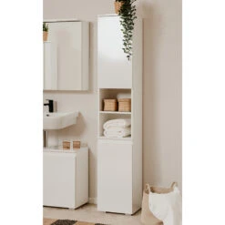 Colonne De Salle De Bain 2 Portes Capetown Blanc -Mobilier Soldes colonne de salle de bain 2 portes capetown blanc 1