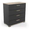 Demeyere Commode 4 Tiroirs Izzy Noir Et Bois -Mobilier Soldes commode 4 tiroirs izzy noir et bois