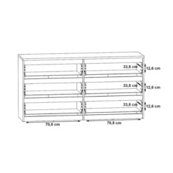 Commode 6 Tiroirs Chelsea Béton Gris Et Blanc -Mobilier Soldes commode 6 tiroirs chelsea beton gris et blanc 3