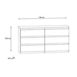 Commode 6 Tiroirs Chelsea Béton Gris Et Blanc -Mobilier Soldes commode 6 tiroirs chelsea beton gris et blanc 4
