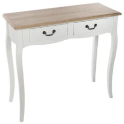 Console Chrysa Blanc Et Naturel Atmosphera