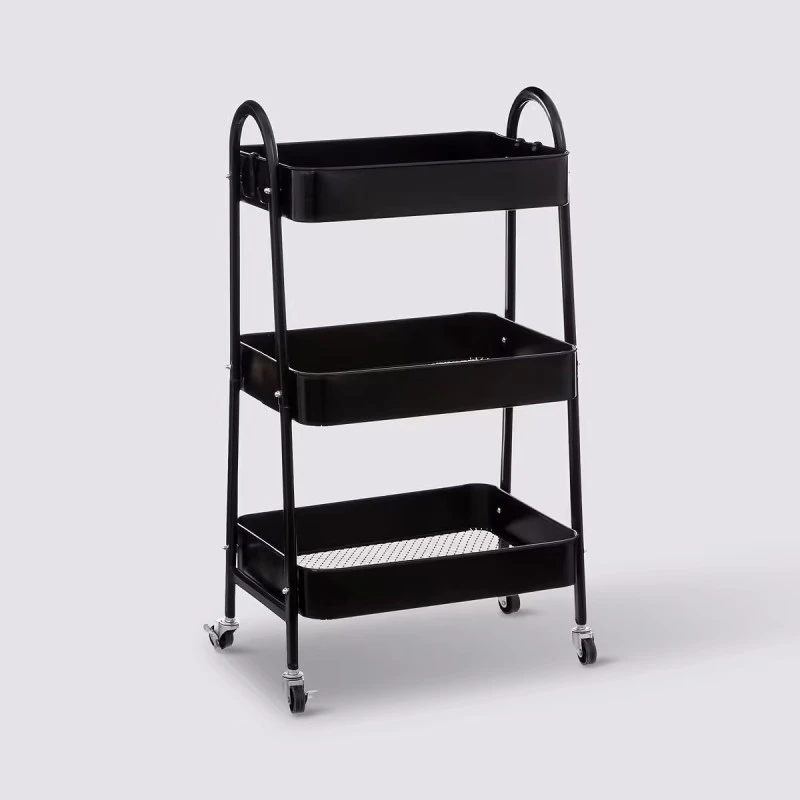 Desserte 3 Niveaux à Roulettes Métal Noir 5Five 7 Desserte 3 Niveaux à Roulettes Métal Noir 5Five – Image 5