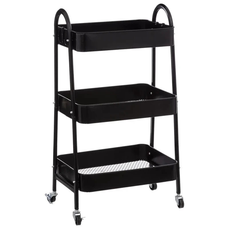 Desserte 3 Niveaux à Roulettes Métal Noir 5Five 3 Desserte 3 Niveaux à Roulettes Métal Noir 5Five