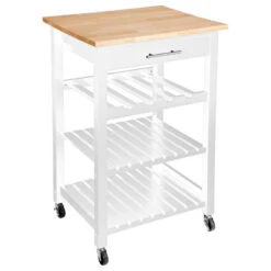 Desserte De Cuisine Blanche Modèle CLAUDE PM Atmosphera