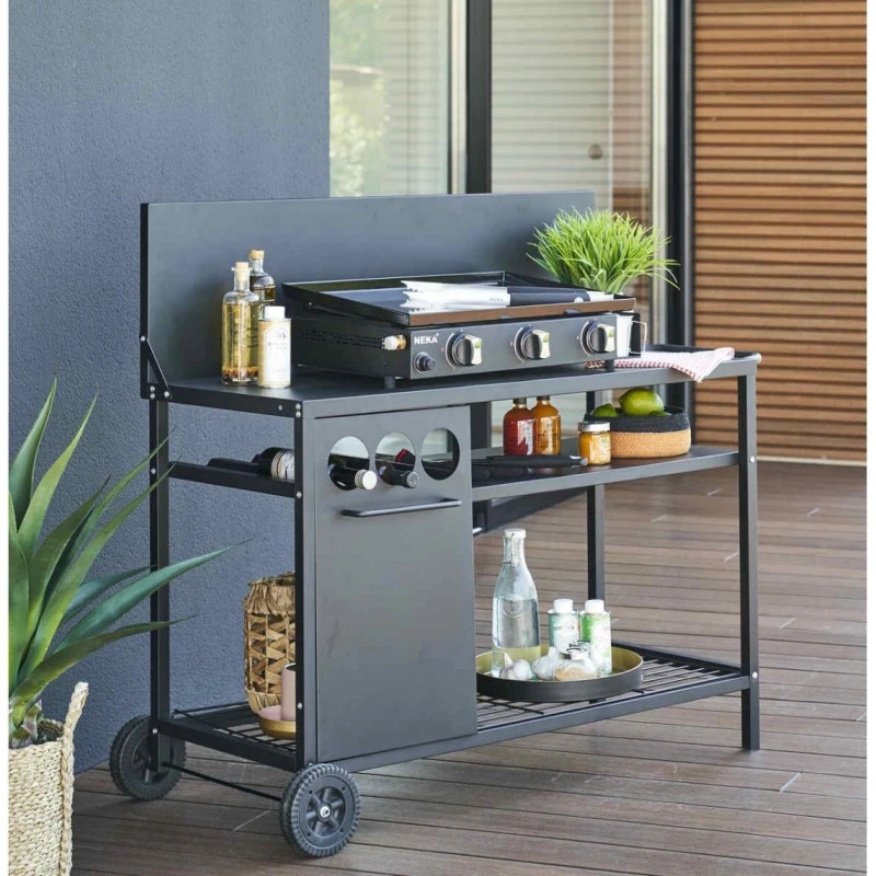 Desserte De Plancha Extérieure Noire Neka 4 Desserte De Plancha Extérieure Noire Neka – Image 2