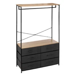 Dressing Penderie 6 Tiroirs Tissa Gris Foncé 5five