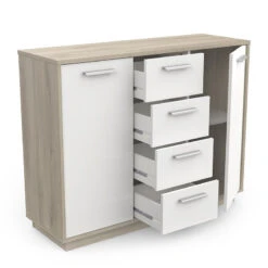 Demeyere Buffet Bas 2 Portes 4 Tiroirs Léo 8 Demeyere Buffet Bas 2 Portes 4 Tiroirs Léo -Mobilier Soldes enfilade 2 portes 4 tiroirs leo 1 1