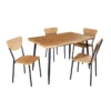 Ensemble Table + 4 Chaises Bois Et Métal -Mobilier Soldes ensemble table 4 chaises bois et metal
