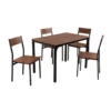 Ensemble Table + 4 Chaises Métal Et Effet Bois 2 Ensemble Table + 4 Chaises Métal Et Effet Bois -Mobilier Soldes ensemble table 4 chaises metal et effet bois