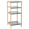 Etagère 4 Niveaux Salle Bain Varia Gris Bambou -Mobilier Soldes etagere 4 niveaux salle bain varia gris bambou