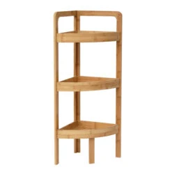 Etagère D'angle 3 Niveaux En Bambou