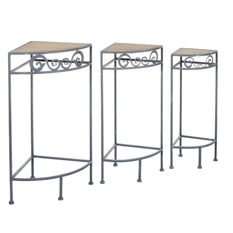 Étagères D'angle Métal Gris Botal Lot De 3 Atmosphera 3 Étagères D'angle Métal Gris Botal Lot De 3 Atmosphera