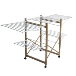 Etendoir 27m Effet Bois 4 Roues 5five