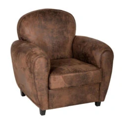 Fauteuil Club Stanis Simili Vieux Cuir Atmosphera