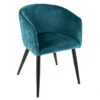 Fauteuil Séjour Marlo Bleu Canard Atmosphera -Mobilier Soldes fauteuil marlo bleu canard atmosphera