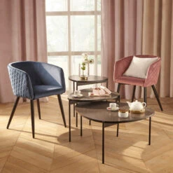 Fauteuil Séjour Marlo Bleu Canard Atmosphera -Mobilier Soldes fauteuil marlo bleu canard atmosphera 3