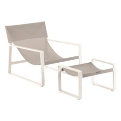 Fauteuil Relax Lambinio Avec Repose Pieds Gris Clair/blanc Hespéride -Mobilier Soldes fauteuil relax lambinio avec repose pieds gris clairblanc hesperide 2