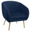 Fauteuil Velours Bleu Solaro Atmosphera -Mobilier Soldes fauteuil velours bleu solaro atmosphera