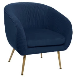 Fauteuil Velours Bleu Solaro Atmosphera