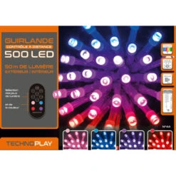 Guirlande Contrôle à Distance 500 LED 50 Mètres Variation De Couleurs -Mobilier Soldes guirlande controle a distance 500 led 50 metres variation de couleurs 1