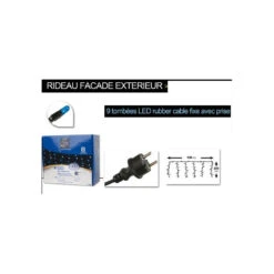 Guirlande Rideau Façade 171 Ampoules Leds Bleu -Mobilier Soldes guirlande rideau facade 171 ampoules leds bleu 2