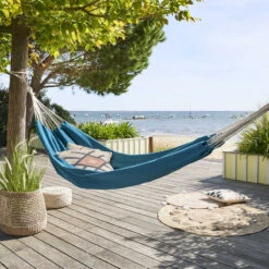 Hamac 150x307 Yaqui Bleu Canard Hespéride -Mobilier Soldes hamac 150x307 yaqui bleu canard hesperide 1 1