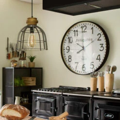 Horloge Bois Ceinture D92 Atmosphera -Mobilier Soldes horloge bois ceinture diam 92 cm atmosphera 2