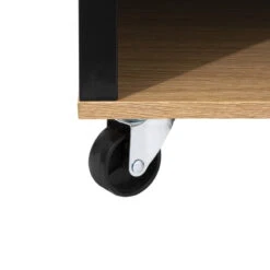 Ilot De Cuisine Noir Et Naturel 5Five -Mobilier Soldes ilot de cuisine noir et naturel 5five 3