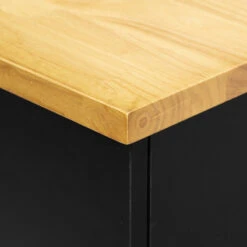 Ilot De Cuisine Noir Et Naturel 5Five -Mobilier Soldes ilot de cuisine noir et naturel 5five 4