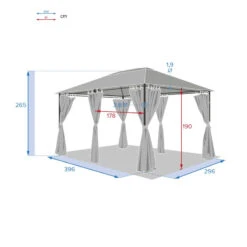 Jeu De 6 Rideaux Gris Ardoise Pour Tonnelle Santorini Et Thira 7 Jeu De 6 Rideaux Gris Ardoise Pour Tonnelle Santorini Et Thira -Mobilier Soldes jeu de 6 rideaux gris ardoise pour la tonnelle santorini 3 x 4m 2