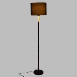 Lampadaire Droit Jule Noir Et Doré Atmosphera -Mobilier Soldes lampadaire droit jule noir et dore atmosphera 2