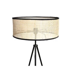 Lampadaire Trépied Yuca Abat-jour Cannage Ostaria -Mobilier Soldes lampadaire trepied yuka abat jour cannage ostaria 2