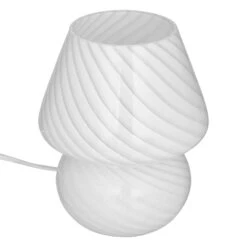 Lampe Champignon Cara 18 Cm Verre Blanc Atmosphera